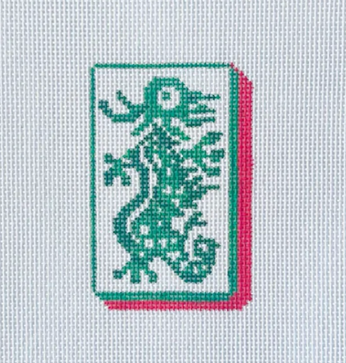 Green Dragon Mahjong Tile Canvas