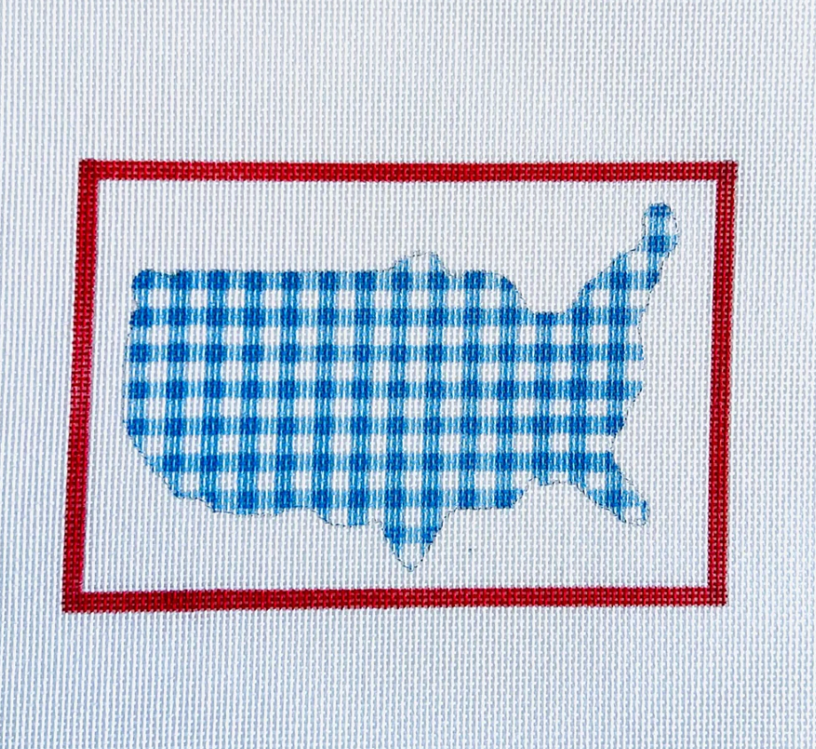 Gingham USA Map Canvas
