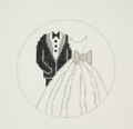 Bride and Groom Round Canvas