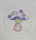 Purple Floral Mushroom Canvas