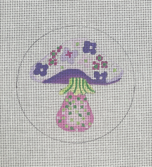 Purple Floral Mushroom Canvas