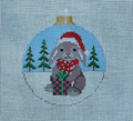 Rabbit with Presents Round Canvas