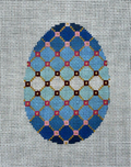 Blue Trellis 4" Egg Canvas