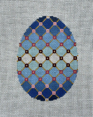 Blue Trellis 4" Egg Canvas