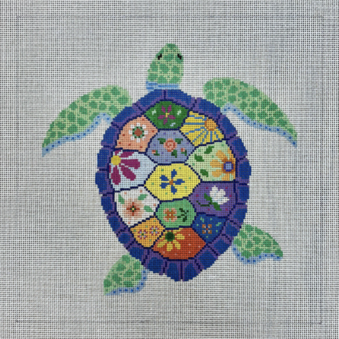 Turtle Garden 12" Square Canvas