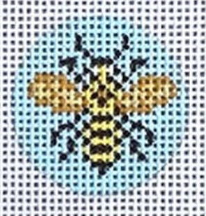 Bee 1.25" Mini Round Canvas