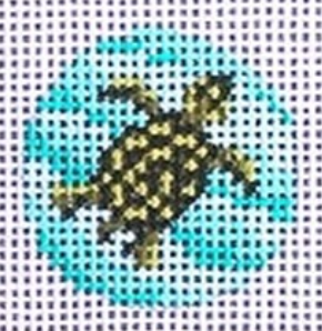 Turtle 1.25" Mini Round Canvas