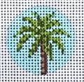 Palm Tree 1.25" Mini Round Canvas