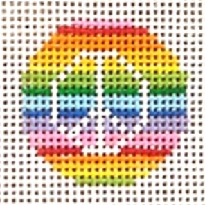 Rainbow Peace Sign 1.25" Mini Round Canvas