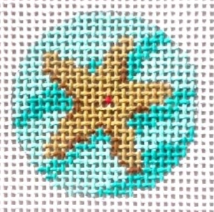 Starfish 1.25" Mini Round Canvas