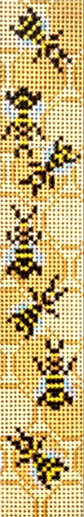Honey Bees Fob Bookmark/Key Fob Canvas