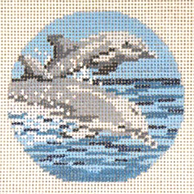 Dolphins 3" Round Canvas