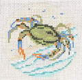 Blue Crab 3" Round Canvas