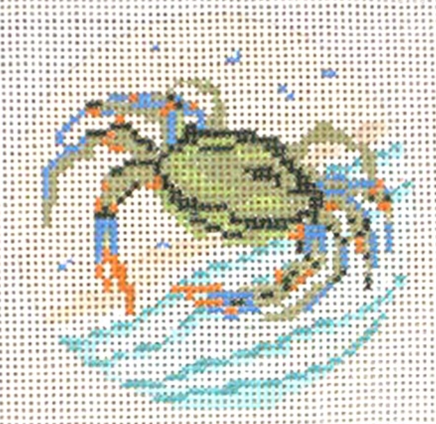 Blue Crab 3" Round Canvas