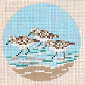 Sandpiper Trio 3" Round Canvas
