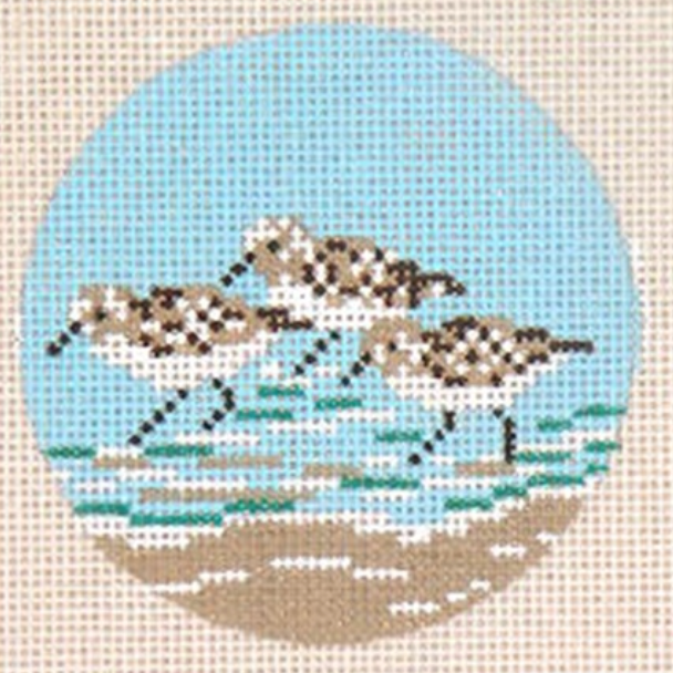 Sandpiper Trio 3" Round Canvas