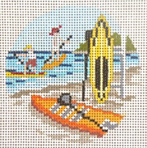 Paddleboarding 3" Round Canvas