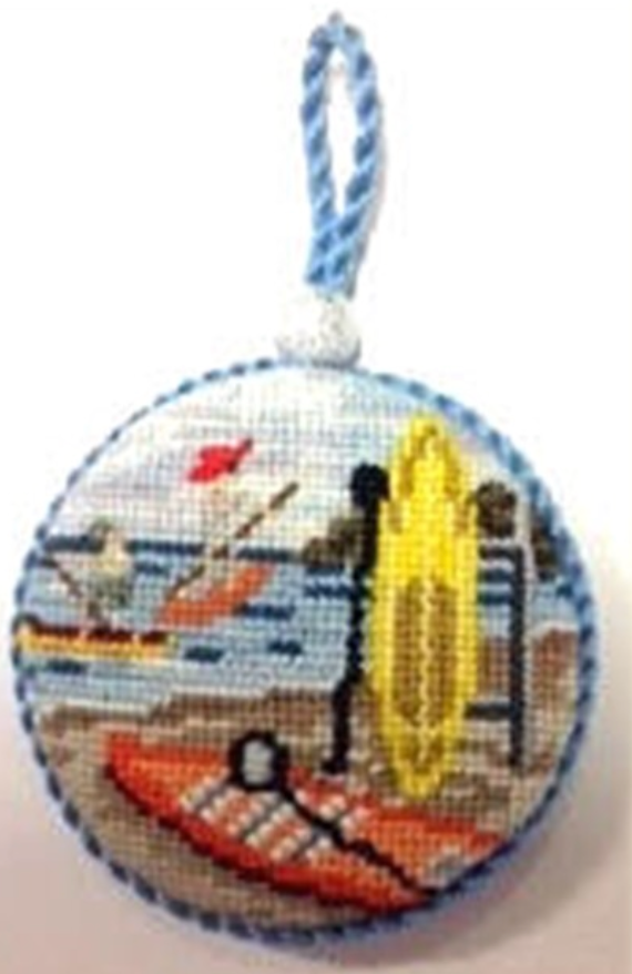 Paddleboarding 3" Round Canvas