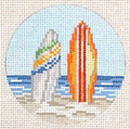 Surf Boards 3" Round Canvas