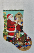 Santa Nativity Stocking Canvas