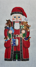 Santa and Pocket of Toys Nutcracker 18" Canvas
