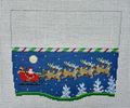8 Reindeer at Night Stocking Cuff Canvas
