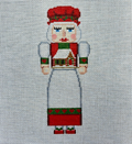 Mrs. Claus with Gingerbread Nutcracker 6.5" Canvas