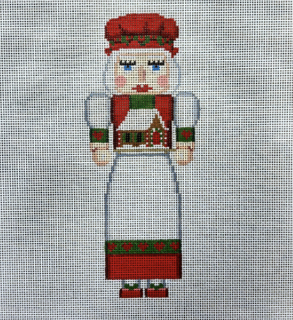 Mrs. Claus with Gingerbread Nutcracker 6.5" Canvas