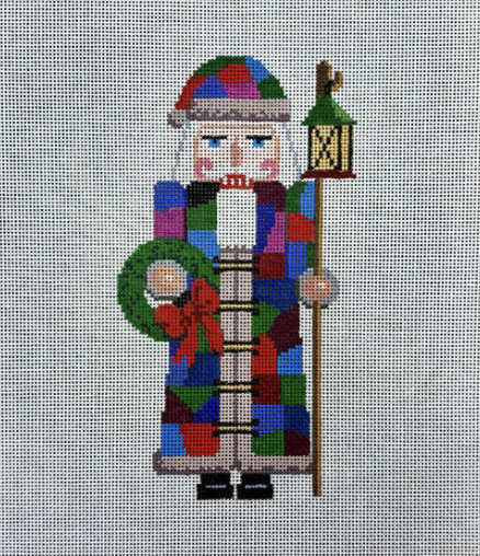 Patchwork Santa Nutcracker 6.5" Canvas