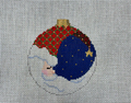 Moon Santa 3.25" Round Canvas