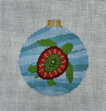 Painted Turtle 3.25" Round Canvas