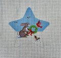 Rabbit with Birds Star Canvas