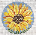 Sunflower 3" Round Canvas