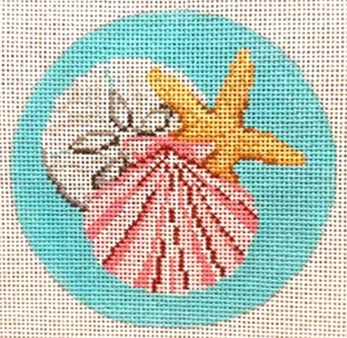 Shell Group 4" Round Canvas