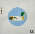 Duck Round Ornament Canvas