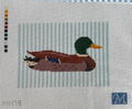Mallard on Stripes Canvas
