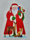 Santa with Baby Forest Animals Canvas