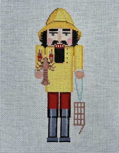 Lobster Catcher Nutcracker 6.5" Canvas