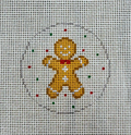 Gingerbread Boy 2.5" Round Canvas