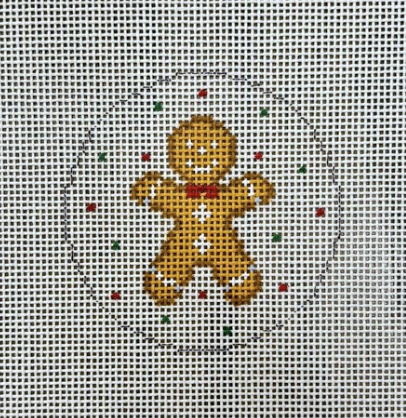 Gingerbread Boy 2.5" Round Canvas