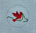 Ribbon Cardinal 2.5" Round Canvas