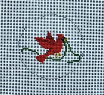 Ribbon Cardinal 2.5" Round Canvas