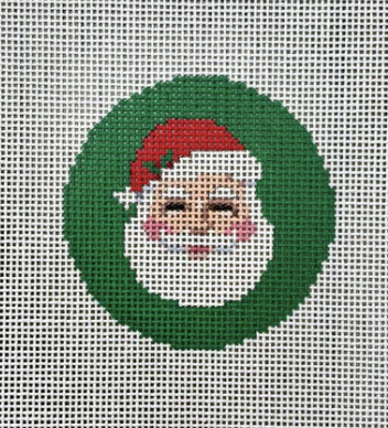 Santa Face 2.5" Round Canvas