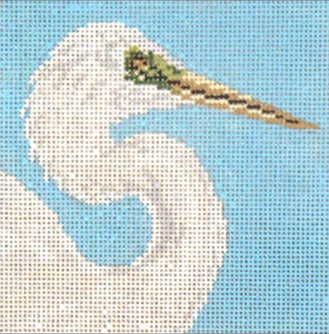 Great Egret 4" Square Canvas