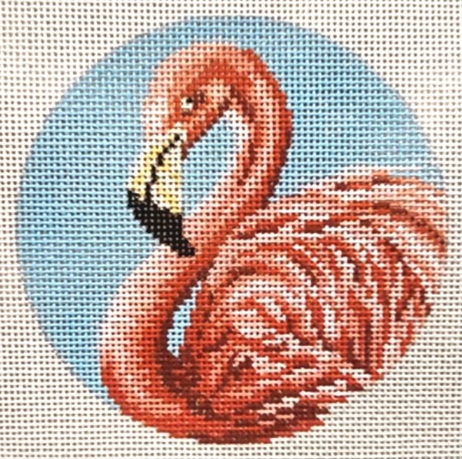 Flamingo 4" Round Canvas