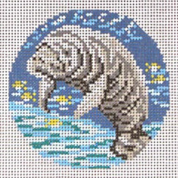 Manatee 3" Round Canvas