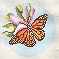 Monarch Butterfly 3" Round Canvas