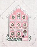 Pink House Ornament Canvas