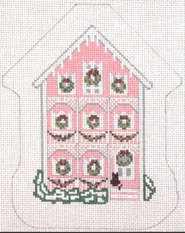 Pink House Ornament Canvas