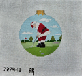 Santa Putting 4.5" Round (13m) Canvas